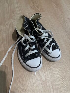 Converse Black High-Top Kids Sneakers with White Trim